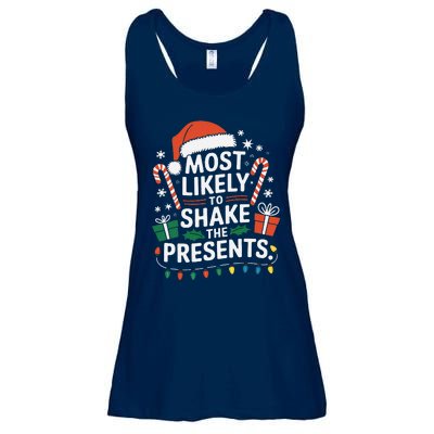 Most Likely To Shake The Presents Family Christmas Matching Ladies Essential Flowy Tank