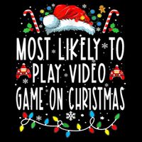 Most Likely To Play Video Games On Christmas Gamer Lovers 16 in Basic Backpack