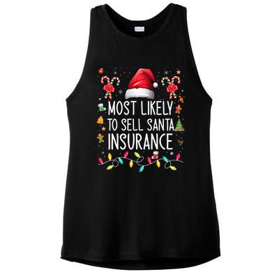 Most Likely To Sell Santa Insurance Family Matching Xmas Great Gift Ladies PosiCharge Tri-Blend Wicking Tank