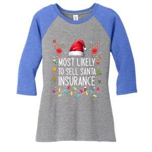 Most Likely To Sell Santa Insurance Family Matching Xmas Great Gift Women's Tri-Blend 3/4-Sleeve Raglan Shirt