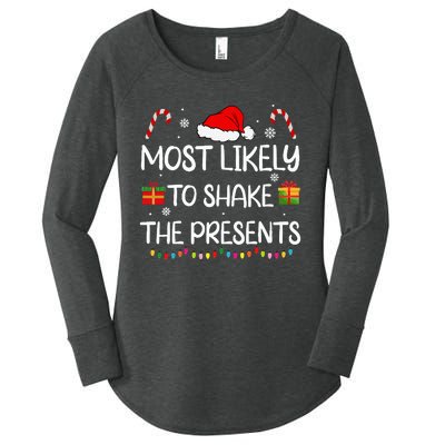 Most Likely To Shake The Presents family xmas matching  Women's Perfect Tri Tunic Long Sleeve Shirt