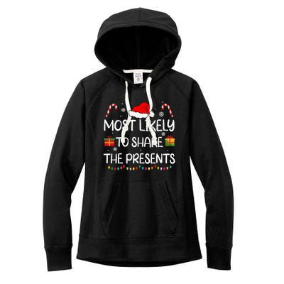 Most Likely To Shake The Presents family xmas matching  Women's Fleece Hoodie