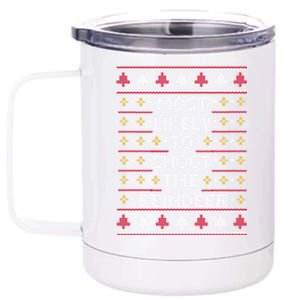 Most Likely To Shoot The Reindeer Matching Family Christmas Gift 12 oz Stainless Steel Tumbler Cup