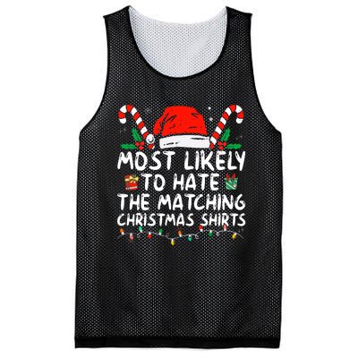 Most Likely To Hate Matching Christmas Funny Family Matching Mesh Reversible Basketball Jersey Tank