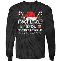 Most Likely To Be Santas Favorite Matching Family Christmas Tie-Dye Long Sleeve Shirt