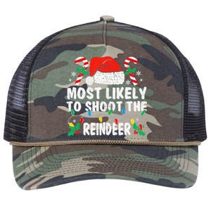 Most Likely To Shoot The Reindeer Family Matching Christmas Retro Rope Trucker Hat Cap