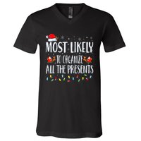 Most Likely To Organize All The Presents Family Matching V-Neck T-Shirt