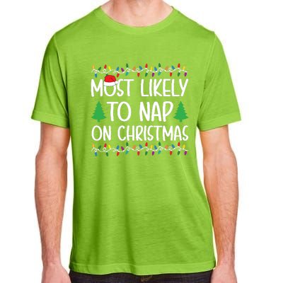 Most Likely To Nap On Christmas Shirts For Family Adult ChromaSoft Performance T-Shirt