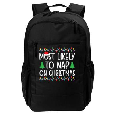 Most Likely To Nap On Christmas Shirts For Family Daily Commute Backpack