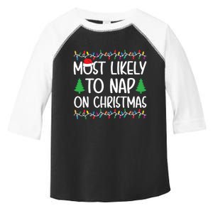 Most Likely To Nap On Christmas Shirts For Family Toddler Fine Jersey T-Shirt