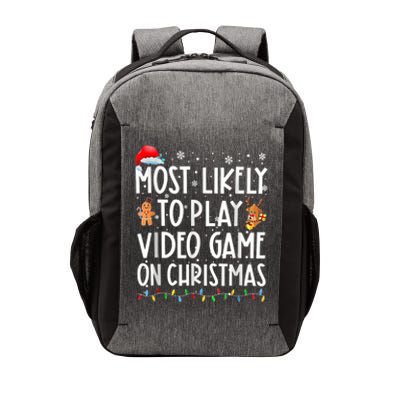 Most Likely To Play Video Games On Christmas Gamer Lovers Vector Backpack