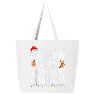 Most Likely To Play Video Games On Christmas Gamer Lovers 25L Jumbo Tote