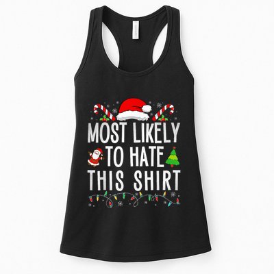 Most Likely To Hate This Family Xmas Pajamas  Womens Tank Top