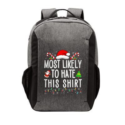 Most Likely To Hate This Family Xmas Pajamas  Vector Backpack