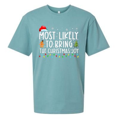 Most Likely To Bring The Xmas Joy Matching Family  Sueded Cloud Jersey T-Shirt