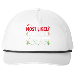 Most Likely To Ask Santa To Define Good Family Christmas Snapback Five-Panel Rope Hat