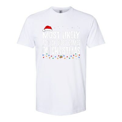 Most Likely To Play Video Games On Christmas Gamer Lovers Softstyle CVC T-Shirt