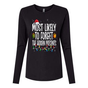 Most Likely To Forget The Hidden Presents Family Christmas Womens Cotton Relaxed Long Sleeve T-Shirt