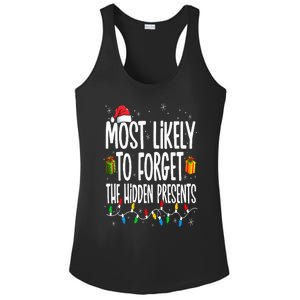 Most Likely To Forget The Hidden Presents Family Christmas Ladies PosiCharge Competitor Racerback Tank