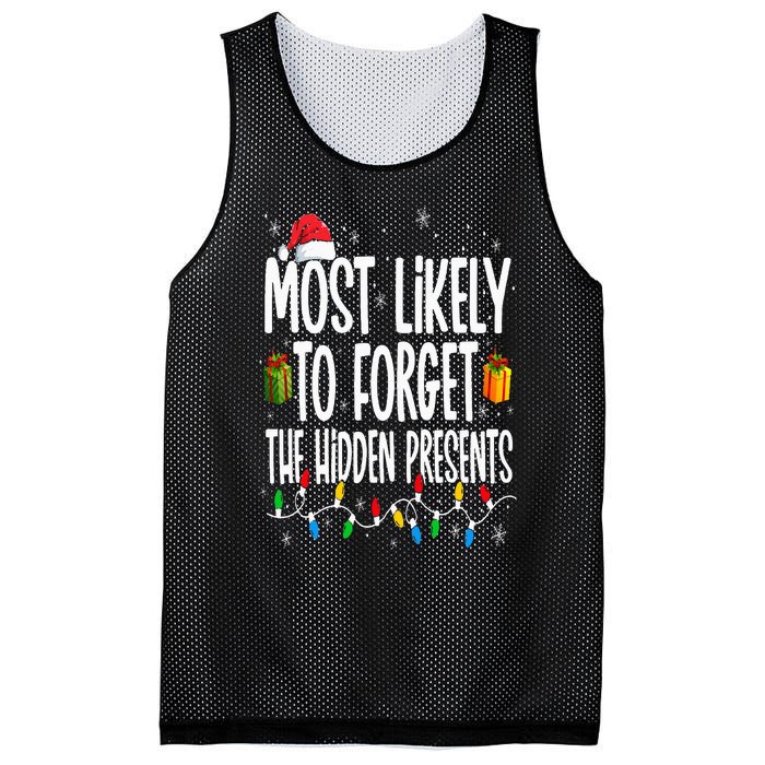 Most Likely To Forget The Hidden Presents Family Christmas Mesh Reversible Basketball Jersey Tank