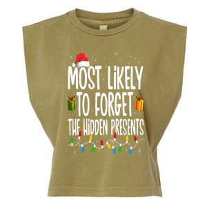 Most Likely To Forget The Hidden Presents Family Christmas Garment-Dyed Women's Muscle Tee