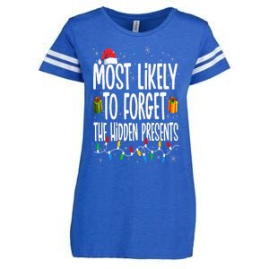 Most Likely To Forget The Hidden Presents Family Christmas Enza Ladies Jersey Football T-Shirt