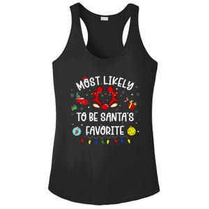 Most Likely To Be SantaS Favorite Christmas Family Matching Ladies PosiCharge Competitor Racerback Tank