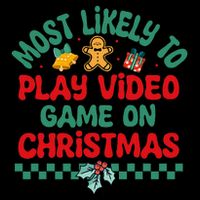 Most Likely To Play Video Game On Christmas Pajamas 16 in Basic Backpack