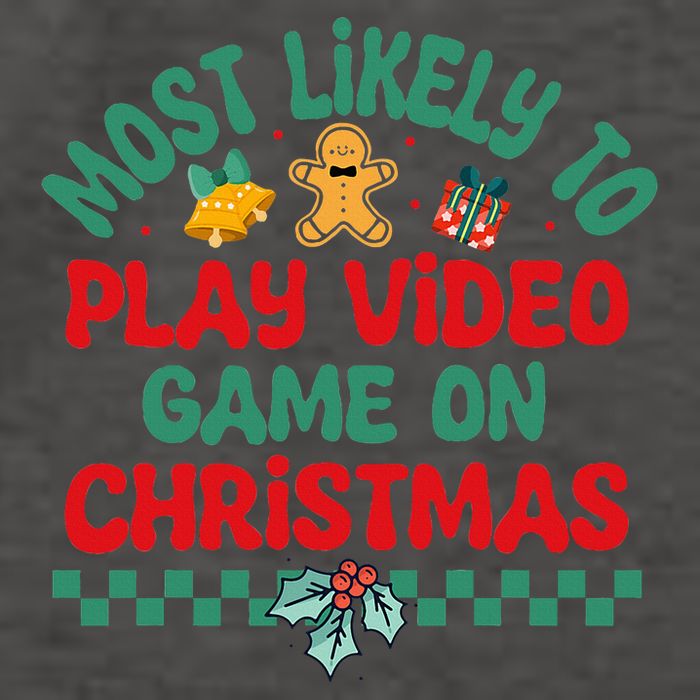 Most Likely To Play Video Game On Christmas Pajamas Vector Backpack