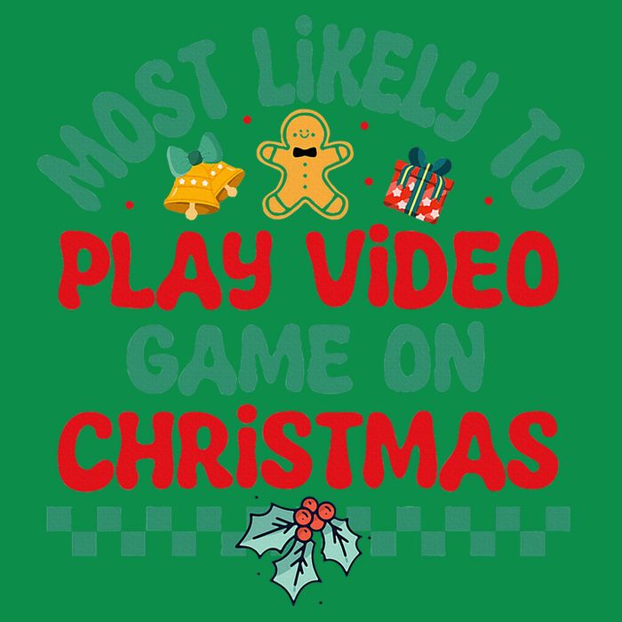Most Likely To Play Video Game On Christmas Pajamas T-Shirt