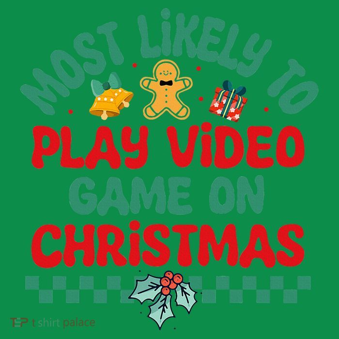 Most Likely To Play Video Game On Christmas Pajamas Tall T-Shirt