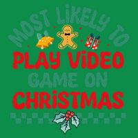 Most Likely To Play Video Game On Christmas Pajamas Magnet