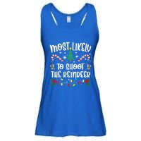 Most Likely To Shoot The Reindeer Cool Gift Ladies Essential Flowy Tank