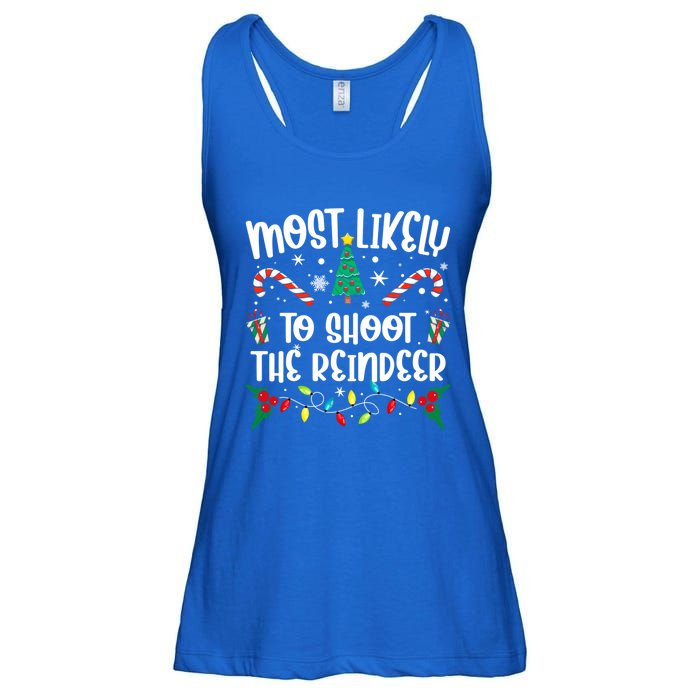 Most Likely To Shoot The Reindeer Cool Gift Ladies Essential Flowy Tank