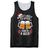 Most Likely To Offer Santa A Beer Christmas Drinking Mesh Reversible Basketball Jersey Tank