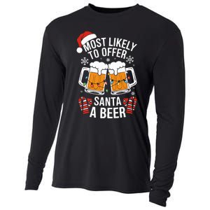 Most Likely To Offer Santa A Beer Christmas Drinking Cooling Performance Long Sleeve Crew