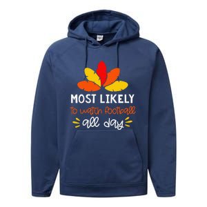 Most Likely To Matching Family Thanksgiving Pajamas Performance Fleece Hoodie