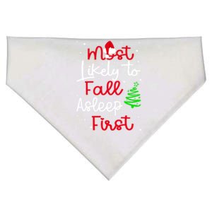 Most Likely To Fall Asleep First Family Matching Christmas Funny Gift USA-Made Doggie Bandana