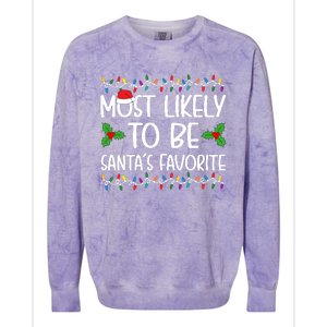 Most Likely To Be SantaS Favorite Christmas Shirts For Family Colorblast Crewneck Sweatshirt