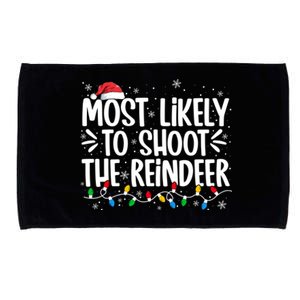 Most Likely To Shoot The Reindeer Christmas Family Group Cute Gift Microfiber Hand Towel