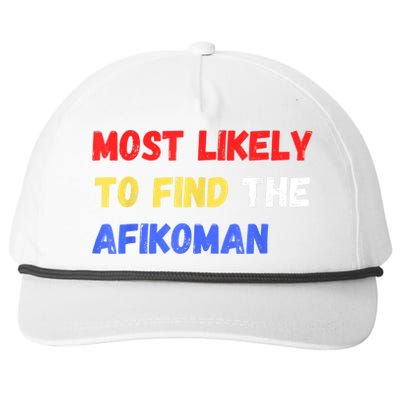 Most Likely To Find The Afikoman Matzah Matzo Snapback Five-Panel Rope Hat