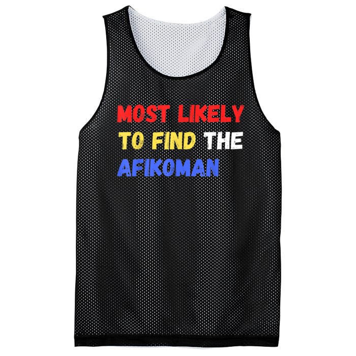 Most Likely To Find The Afikoman Matzah Matzo Mesh Reversible Basketball Jersey Tank