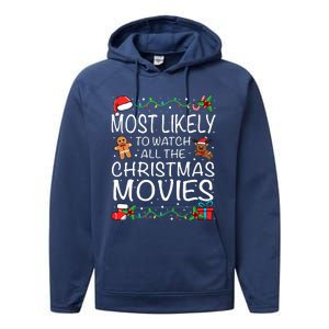 Most Likely To Watch The Christmas Movies Family Christmas Performance Fleece Hoodie