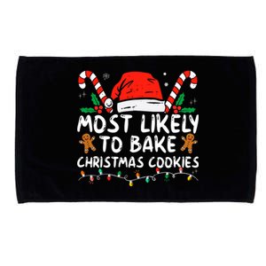 Most Likely To Bake Christmas Cookies Funny Baker Christmas Microfiber Hand Towel