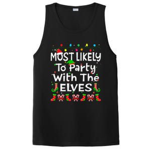 Most Likely To Party With The Elves Christmas Family Funny PosiCharge Competitor Tank