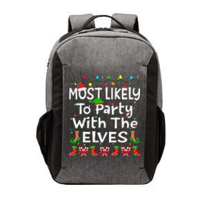 Most Likely To Party With The Elves Christmas Family Funny Vector Backpack