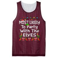 Most Likely To Party With The Elves Christmas Family Funny Mesh Reversible Basketball Jersey Tank