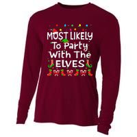 Most Likely To Party With The Elves Christmas Family Funny Cooling Performance Long Sleeve Crew