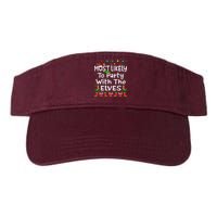 Most Likely To Party With The Elves Christmas Family Funny Valucap Bio-Washed Visor