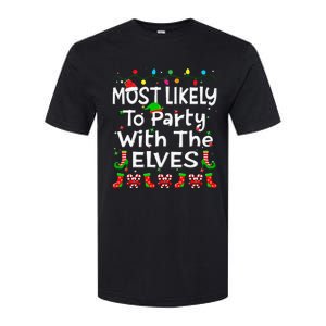 Most Likely To Party With The Elves Christmas Family Funny Softstyle CVC T-Shirt